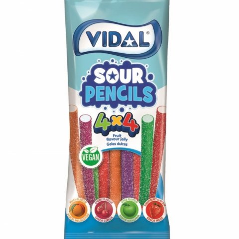 Sour Pencils 4 cores Vidal 100g